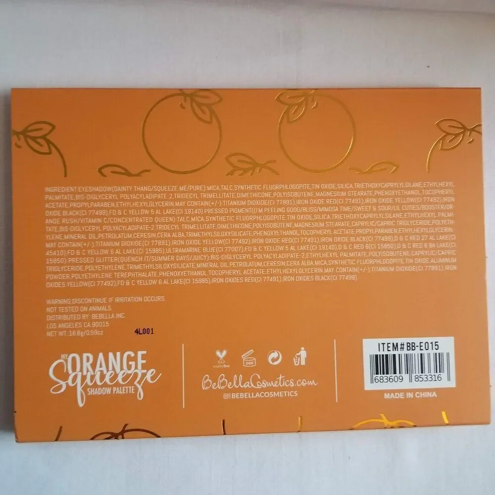 Be Bella Cosmetics - Orange Squeeze Eyeshadow Palette